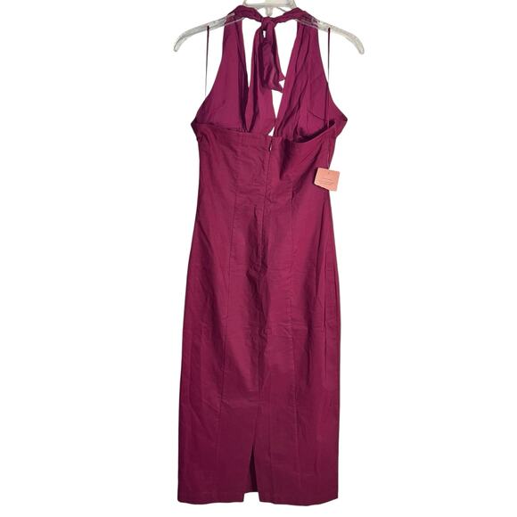 BHLDN Dark Purple Halter Midi Dress Size Small Wedding Guest or Special Occasion - Picture 4 of 11